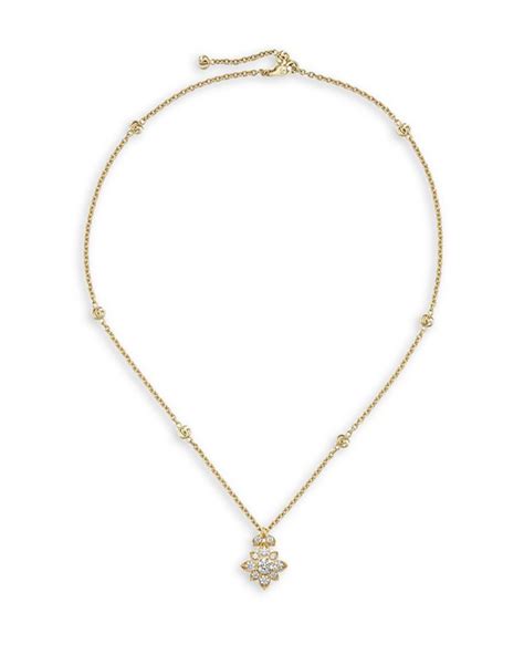 gucci flower necklace platnium|Gucci 18K Yellow Gold Flora GG Diamond Flower Pendant .